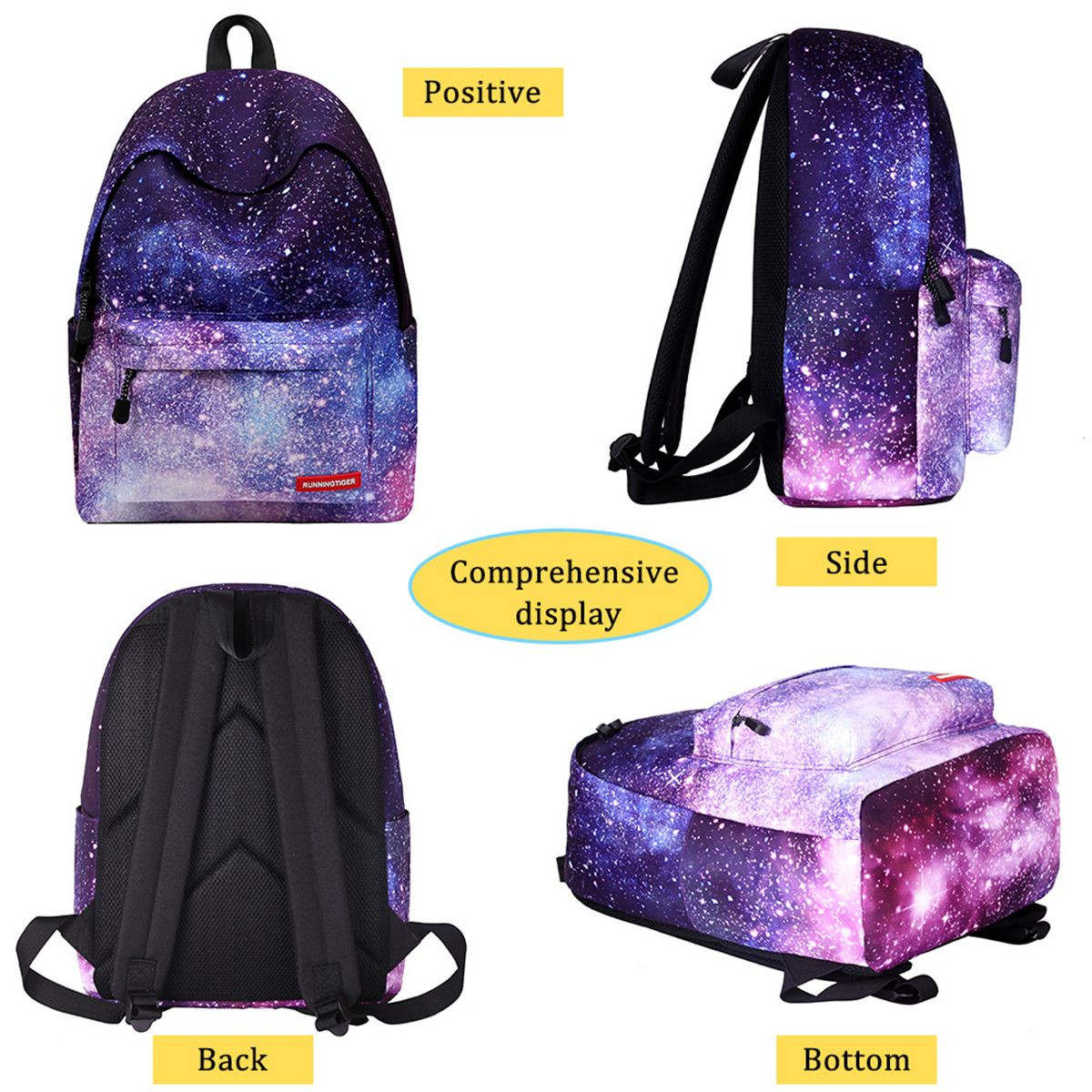 Galaxy Starry Sky Backpack & Pencil Case Set - Durable Lightweight School Bag for Teens/Students (Customized Logo)