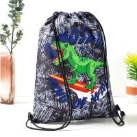 Oxford Drawstring Bag, Cartoon Printed Outdoor Sports Bag Camping Storage Bag, Polyester Drawstring Backpack