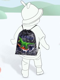 Oxford Drawstring Bag, Cartoon Printed Outdoor Sports Bag Camping Storage Bag, Polyester Drawstring Backpack