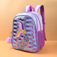 Kids Mermaid Reversible Sequins & Embroidery 3-Piece Backpack Set - Spacious School Bag with Lunch Box & Pencil case