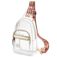 Transparent bag PVC portable womens chest bag outdoor travel trendy shoulder sling  bag PVC clear bag