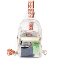 Transparent bag PVC portable womens chest bag outdoor travel trendy shoulder sling  bag PVC clear bag