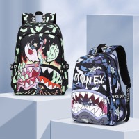 New Style Colorful Shark Student Backpack Lightweight Waterproof School Bag with Printed Large Capacity Bag