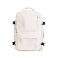 Minimalist white Casual Backpack, 43x30x18cm Durable Fabric Daypack with Breathable Mesh Straps & Multiple Pockets
