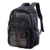 Breathable Mesh Backpack See Through College Backpack Mesh Bookbag
