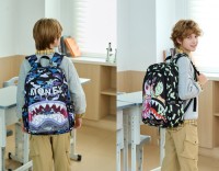 New Style Colorful Shark Student Backpack Lightweight Waterproof School Bag with Printed Large Capacity Bag