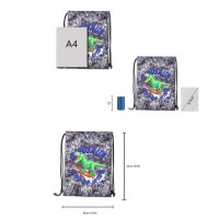 Oxford Drawstring Bag, Cartoon Printed Outdoor Sports Bag Camping Storage Bag, Polyester Drawstring Backpack